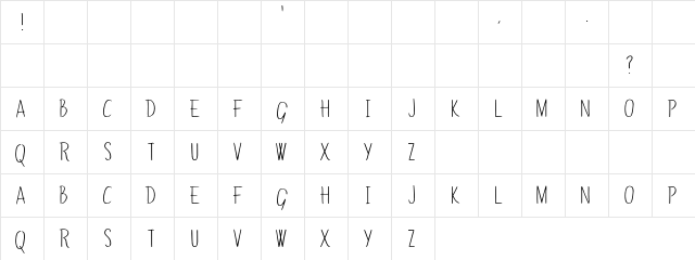 Green Surf Regular Character Map