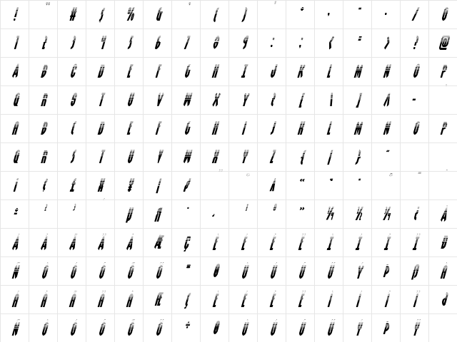 Grendel's Mother Halftone Italic Italic Character Map Grendel's Mother Halftone Italic Italic Character Map