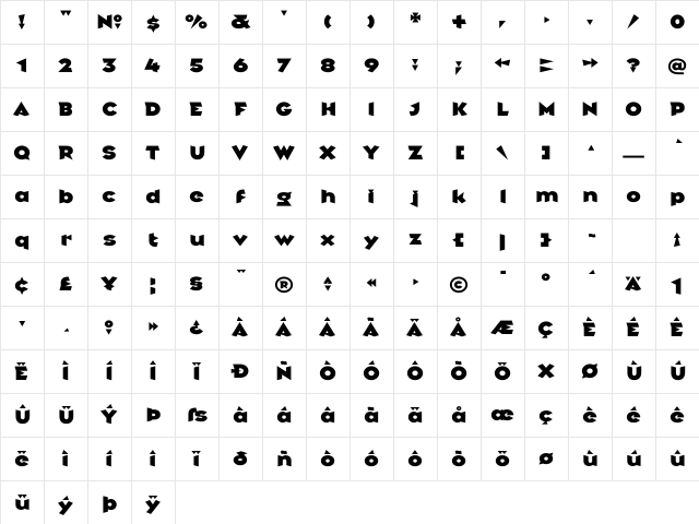 Griffin Black Character Map