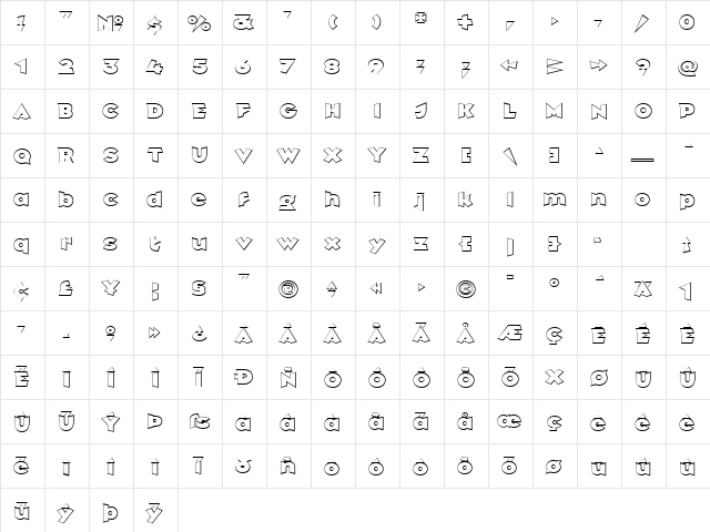 Griffin Regular Character Map Griffin Regular Character Map