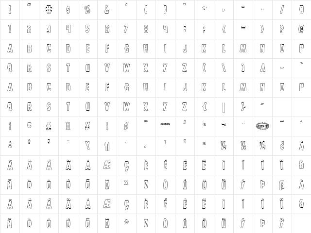 Grim Ghost Outline Regular Character Map Grim Ghost Outline Regular Character Map