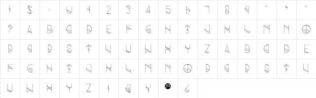 Grind Regular Character Map