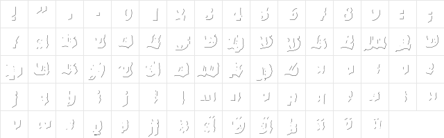 Grobe Hand Schlag Character Map