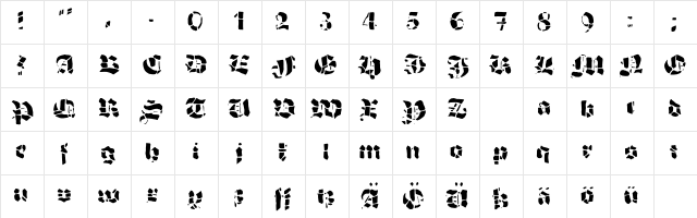 Grobe Hand Voll Character Map