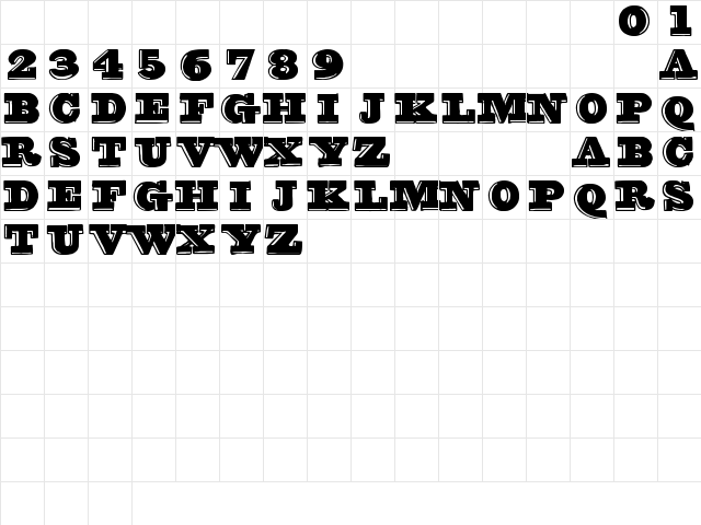 groovy font Regular Character Map