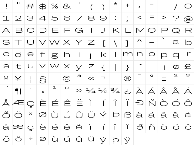 Grtsk Giga Light Regular Character Map