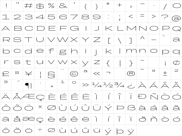 Grtsk Mega Extralight Regular Character Map