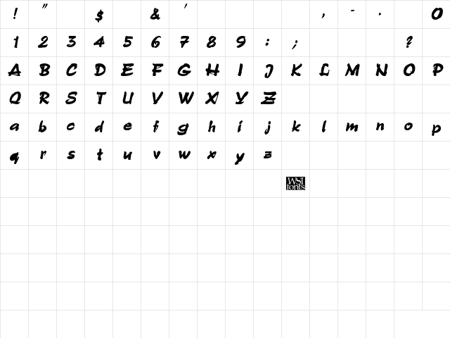 GrunionScript Bold Italic Character Map GrunionScript Bold Italic Character Map