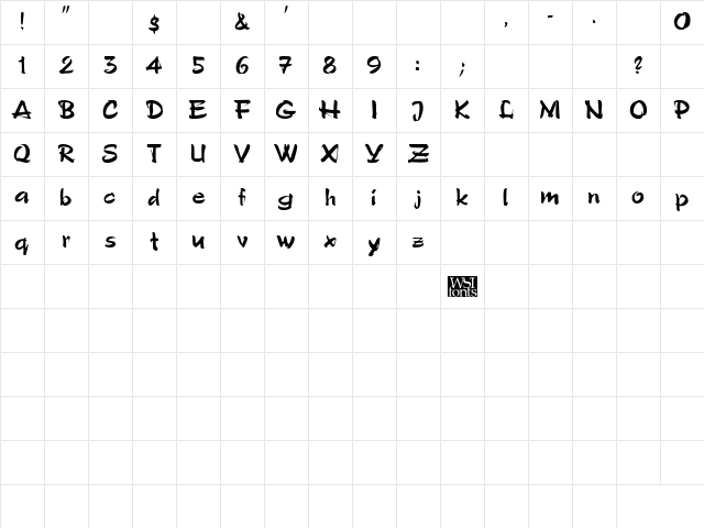 GrunionScript Regular Character Map