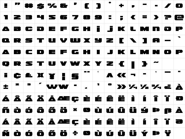 Guardian Expanded Expanded Character Map
