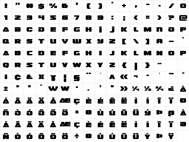 Guardian Regular Character Map