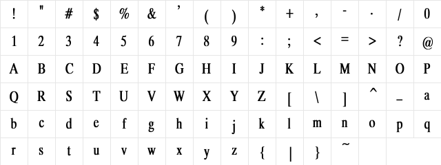 MicroTiempo-Normal Cn bold Bold Character Map MicroTiempo-Normal Cn bold Bold Character Map