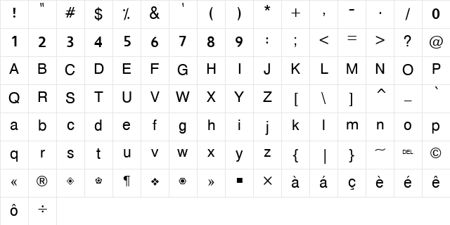 Hacen Beirut Light Regular Character Map