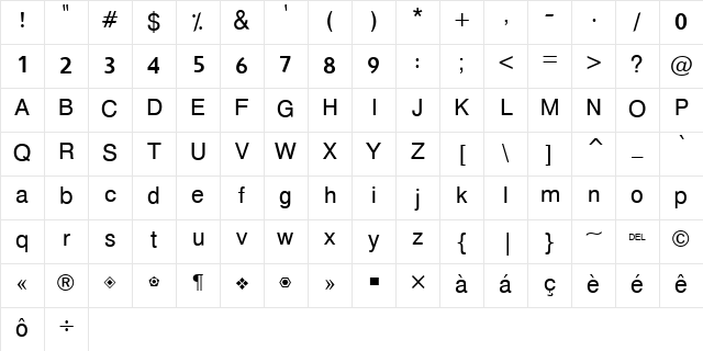 Hacen Beirut Lt X3 Regular Character Map