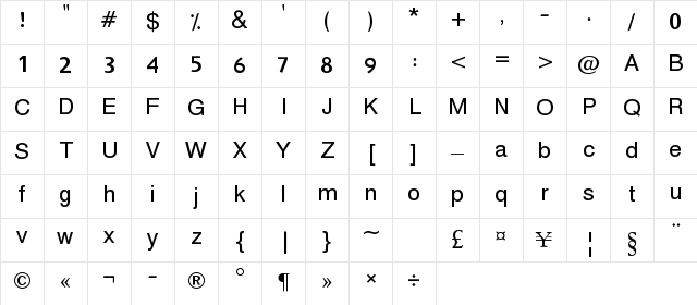 Hacen Beirut Md Regular Character Map Hacen Beirut Md Regular Character Map