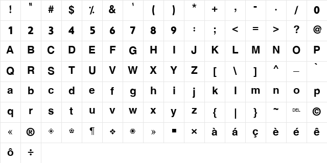 Hacen Casablanca Heavy Regular Character Map
