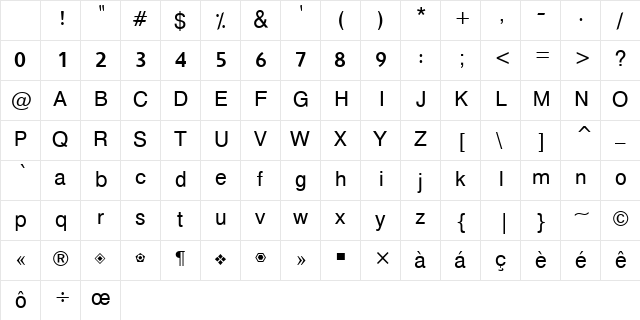 Hacen Jordan Regular Character Map