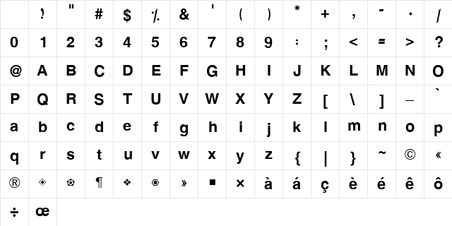 Hacen Newspaper Regular Character Map