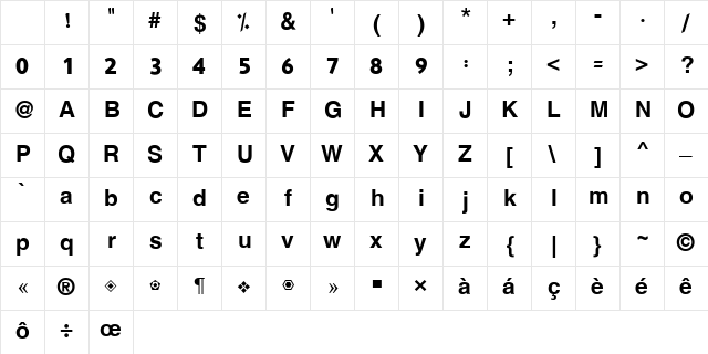 Hacen Samra Regular Character Map