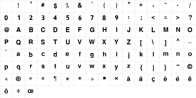 Hacen Sudan Regular Character Map