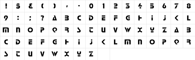 Hal2000 Regular Character Map