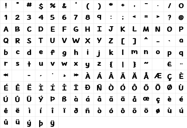 Middle of April Regular Character Map