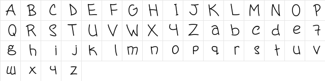 Handergus Regular Character Map Handergus Regular Character Map