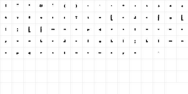 MidgetWidgetEarsSSK Regular Character Map