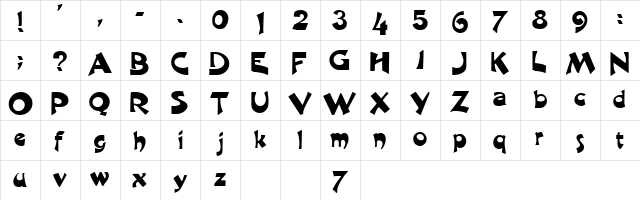 Harquil Regular Character Map