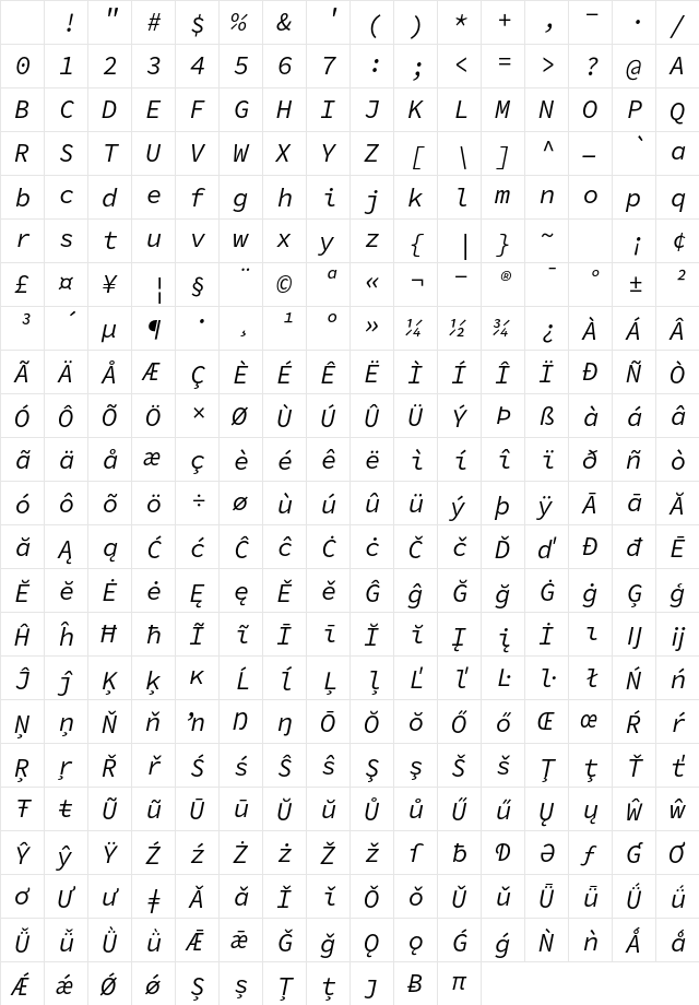 Hasklug Nerd Font Italic Character Map Hasklug Nerd Font Italic Character Map