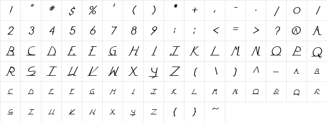 Havana Oblique Character Map