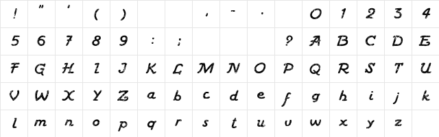 Haziness Regular Character Map Haziness Regular Character Map