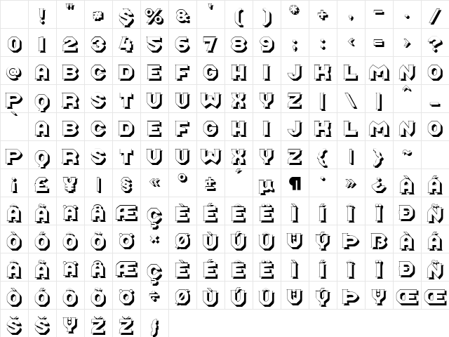 Midroba Schatten Regular Character Map Midroba Schatten Regular Character Map