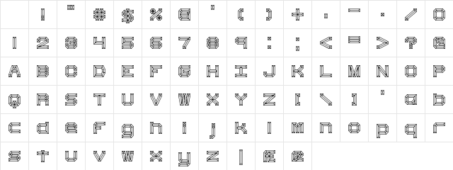 Heavy Bevel BRK Regular Character Map Heavy Bevel BRK Regular Character Map