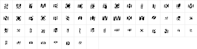 HeavyLoading Regular Character Map