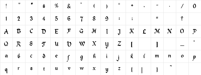 Heidelbe Light Character Map