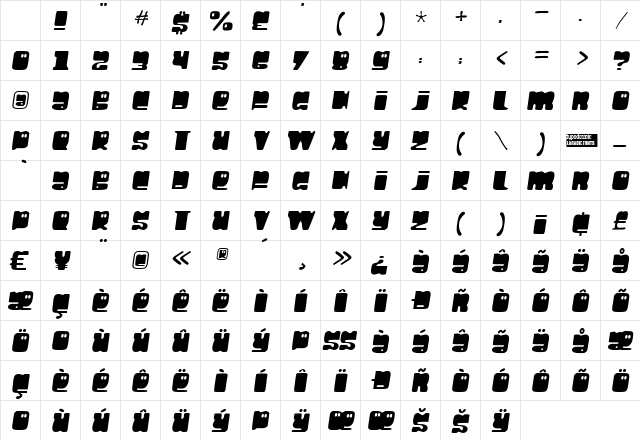Hello Larry Regular Character Map