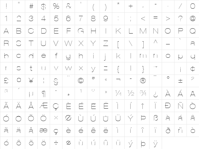 Helvetica Neue LT Com 23 Ultra Light Extended Character Map Helvetica Neue LT Com 23 Ultra Light Extended Character Map