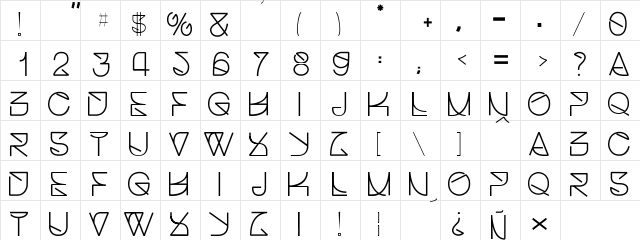 Helvetica Struggle Regular Character Map