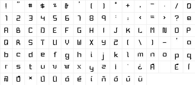 Mika Medium Character Map