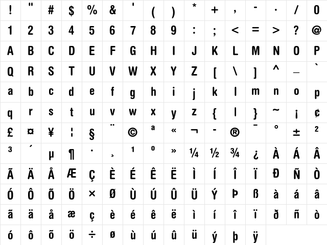 Helvetica Rounded Bold Condensed Character Map Helvetica Rounded Bold Condensed Character Map