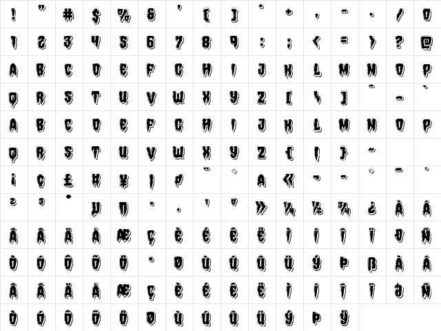 Hemogoblin Punch Regular Character Map