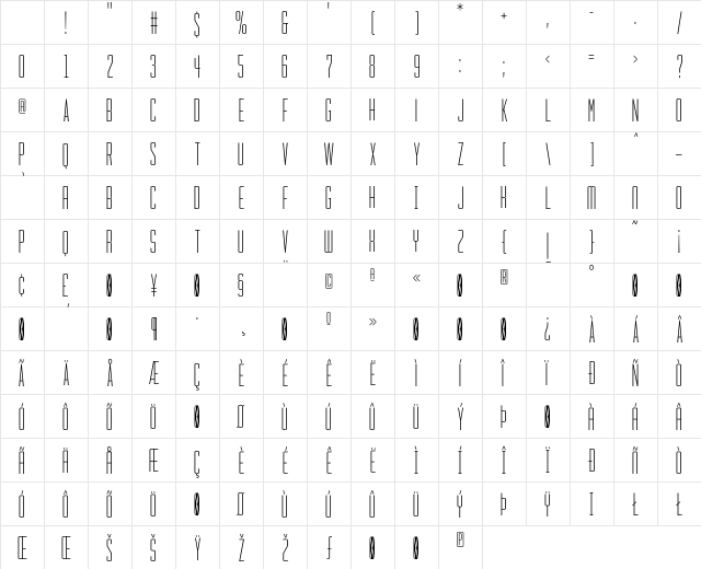 HeraldGothic Light Character Map HeraldGothic Light Character Map