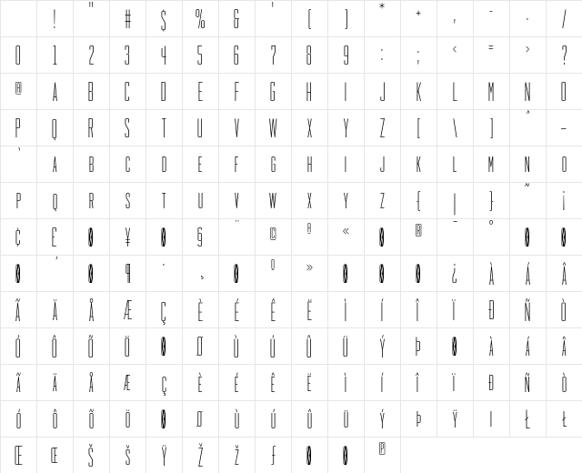 HeraldGothic LightSmallCaps Character Map