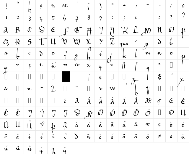 Herman Decanus Light AH Regular Character Map