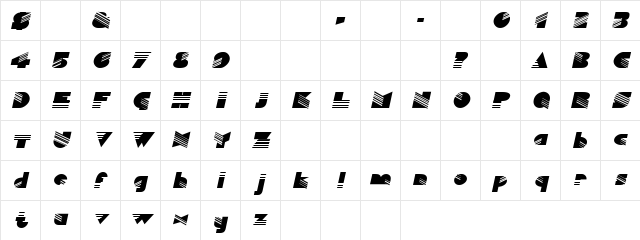 Hesitate Oblique Character Map