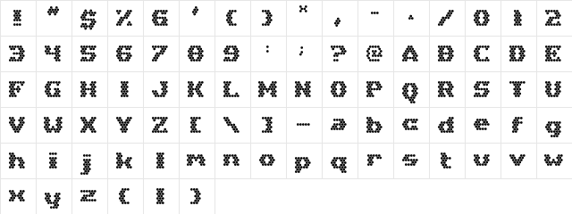 Hex Girlfriend Regular Character Map
