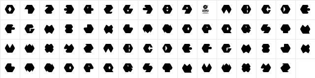 Hexafont Rounded Character Map