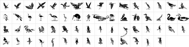 HFF Bird Stencil Regular Character Map HFF Bird Stencil Regular Character Map