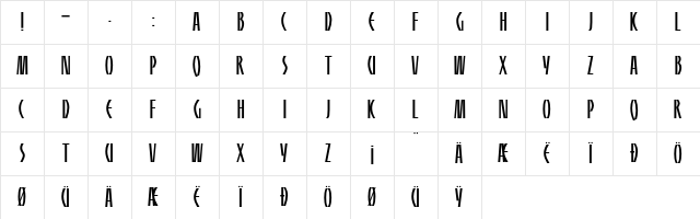 HFF Sultan of Swat Regular Character Map